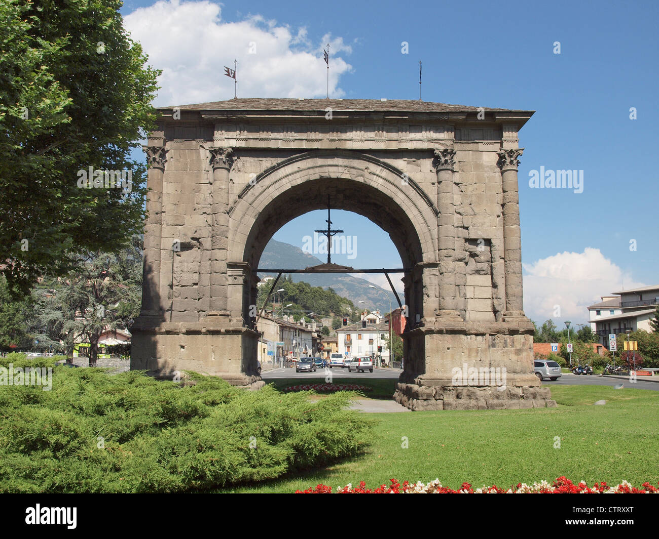Arco d'Augusto (Arc d'août) à Aoste Italie Banque D'Images