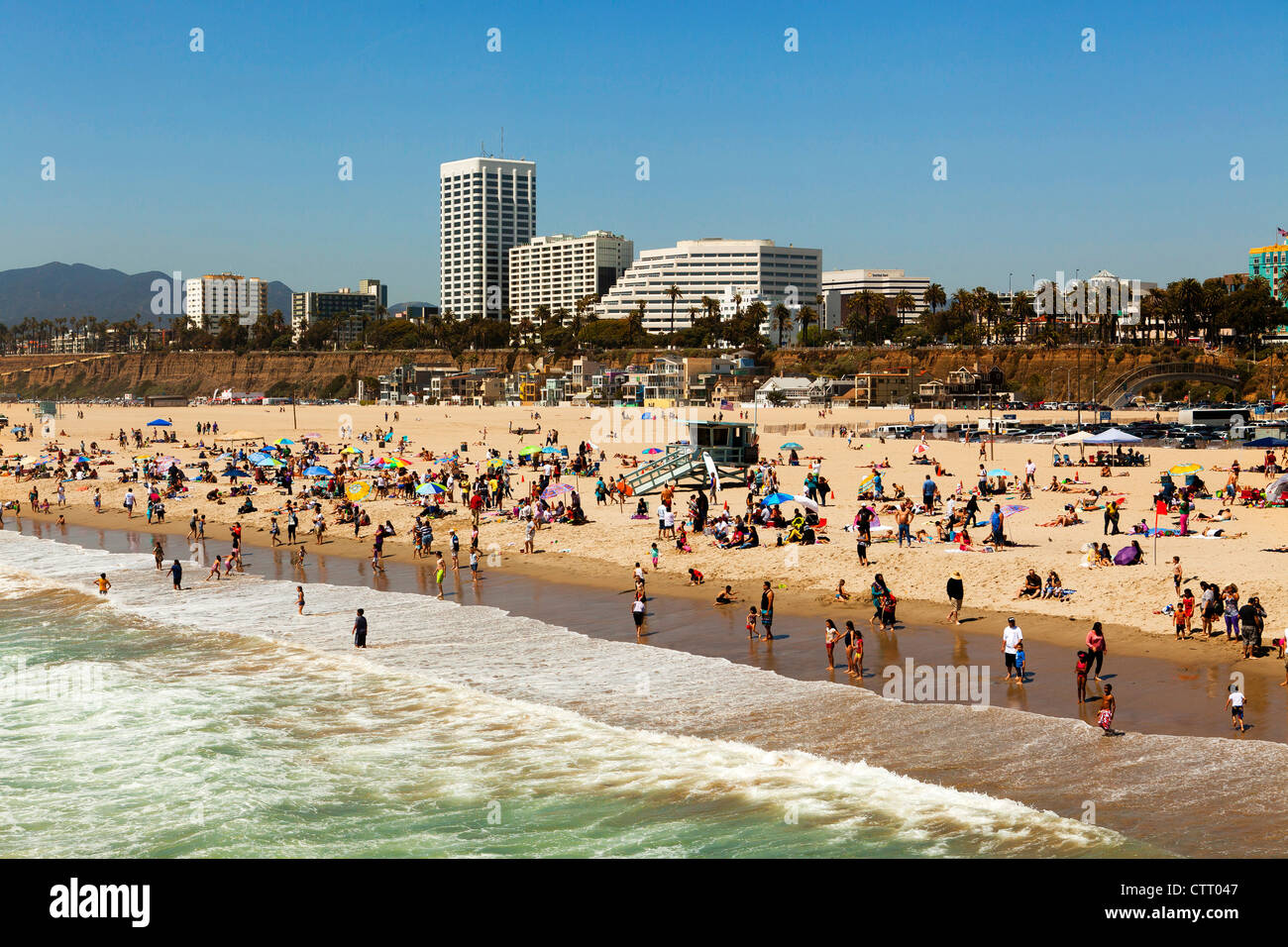 La plage de Santa Monica, Los Angeles Banque D'Images