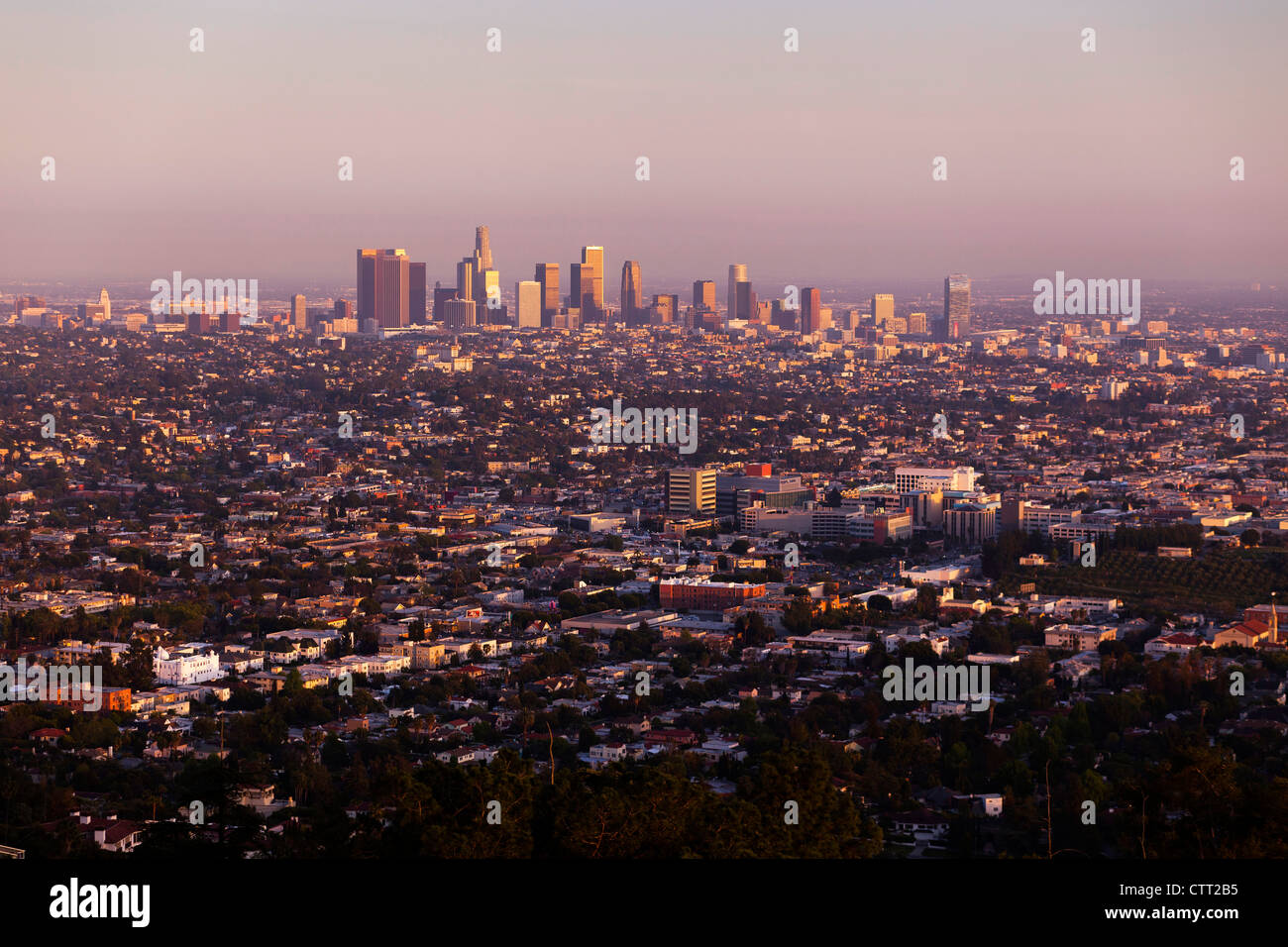 Crépuscule sur Los Angeles, Californie Banque D'Images