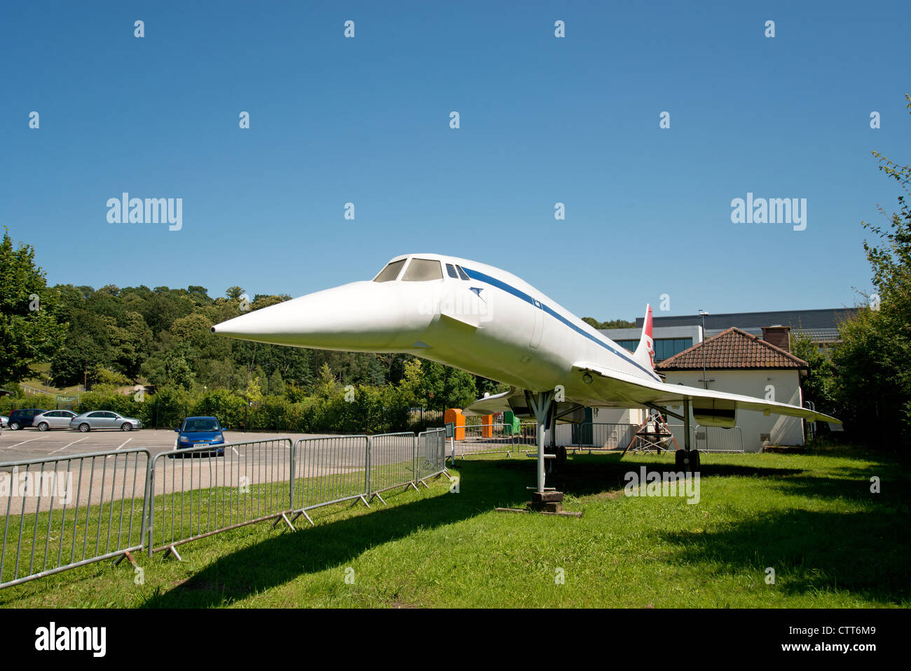Petite réplique de modèle concorde de British Airways à Brooklands Museum, Brooklands, Weybridge, Surrey, England, United Kingdo Banque D'Images