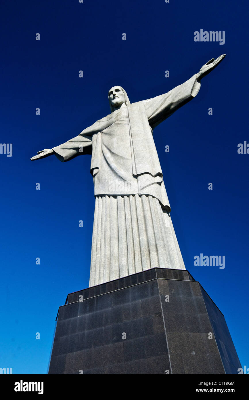Statue de Jésus à Rio, au Brésil. Banque D'Images