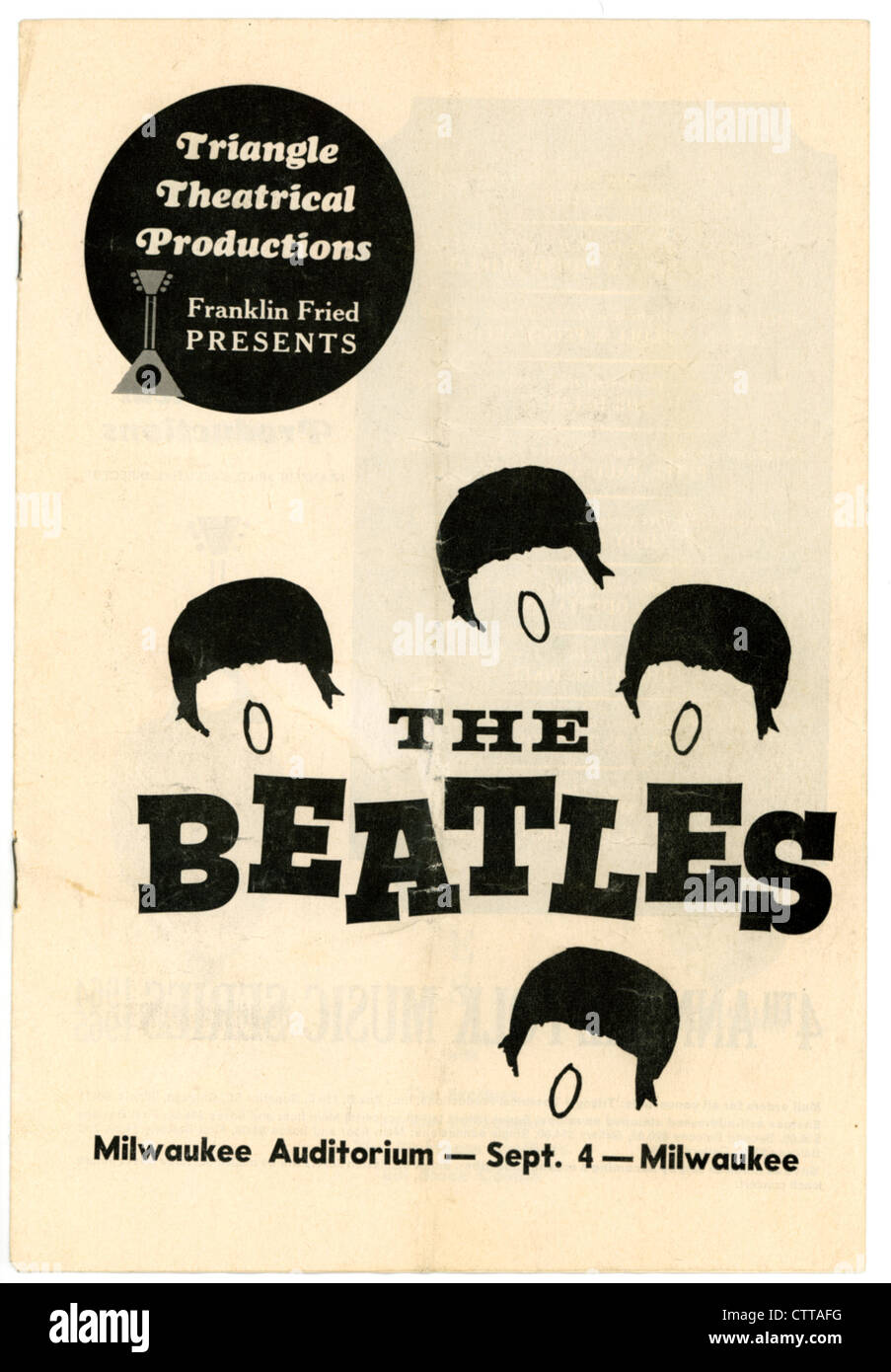 000972 - Les Beatles Programme de Concert de l'Auditorium de Milwaukee le 4 septembre 1964 Banque D'Images