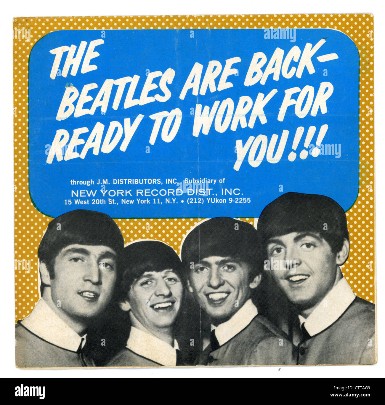 000919 - Les Beatles JM Distributeurs 1964 Flyer Banque D'Images