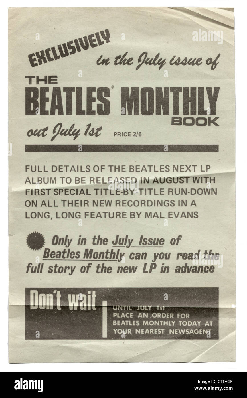 000931 - Les Beatles Monthly Book 1964 Dépliant promotionnel Banque D'Images