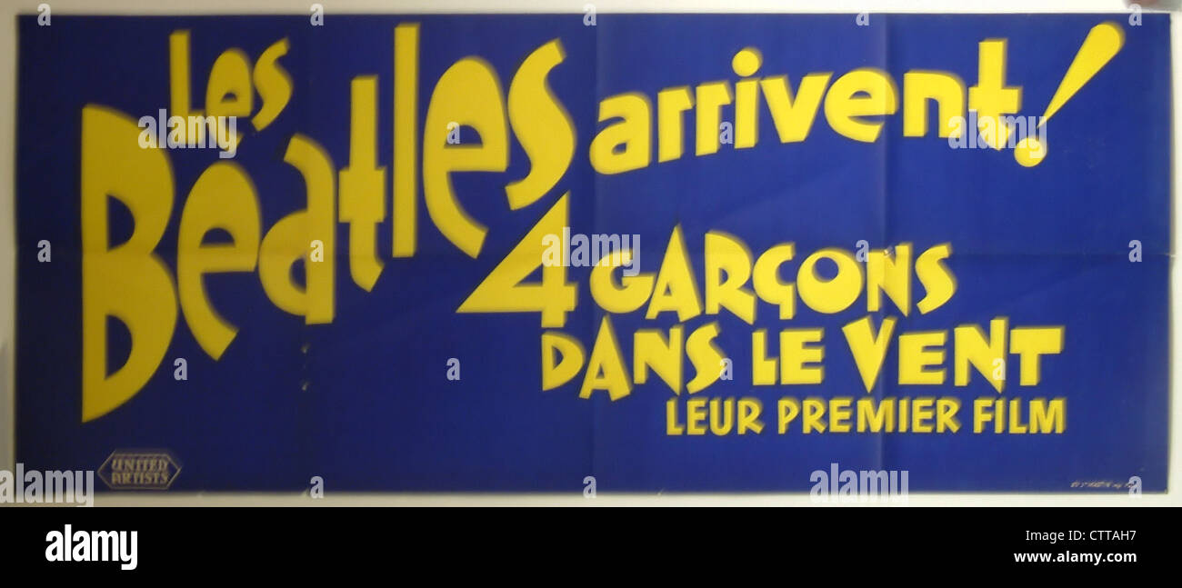 000945 - Les Beatles 1964 Français une affiche de film Hard Days Night Banque D'Images