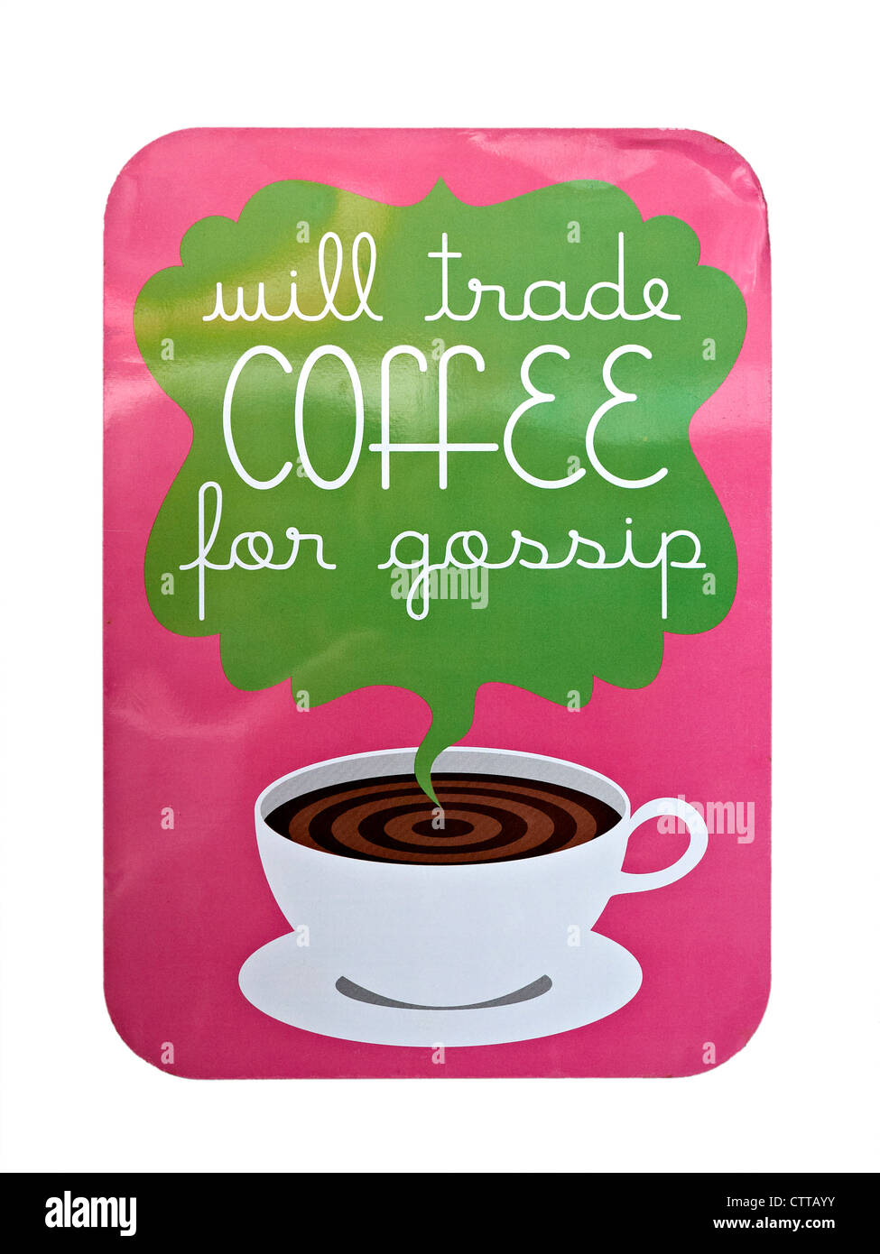 Illustration avec la publicité Café bubble mots. Banque D'Images