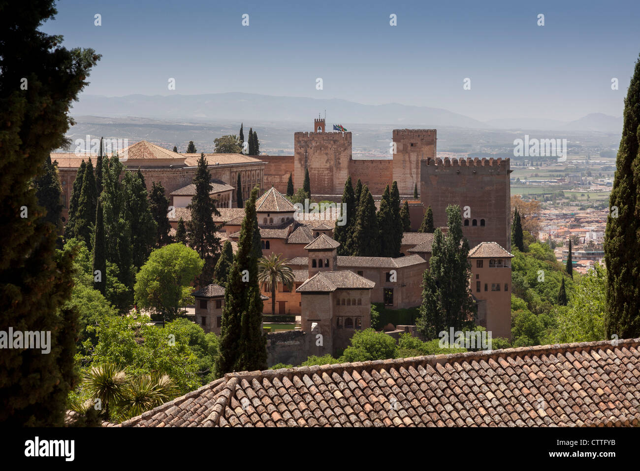 Vue de l'Alhambra, Grenade, Andalousie, espagne. Banque D'Images