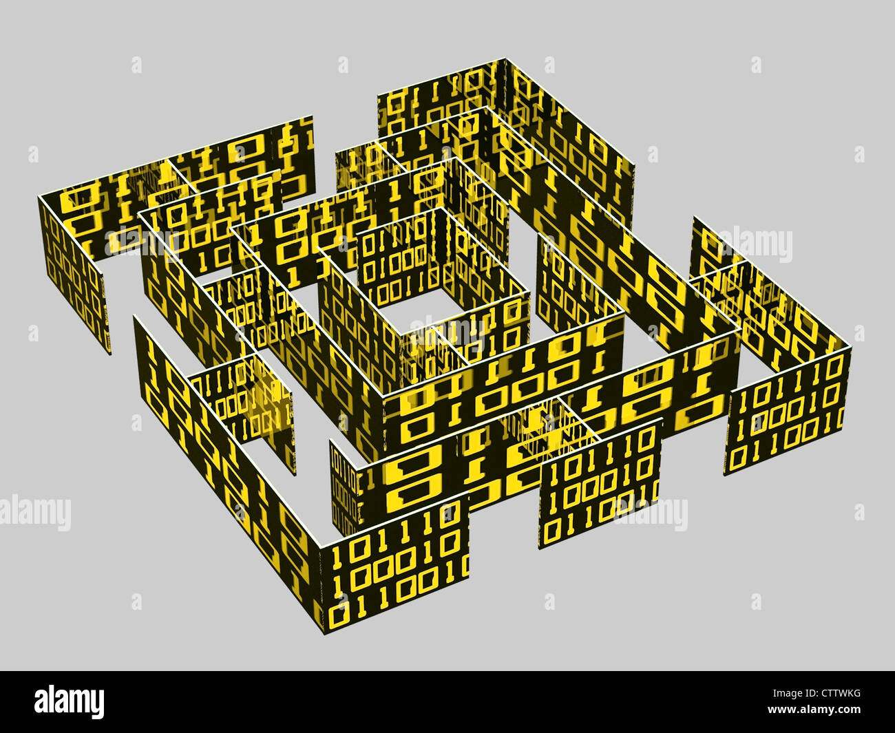Labyrinthe aus binären Daten Banque D'Images