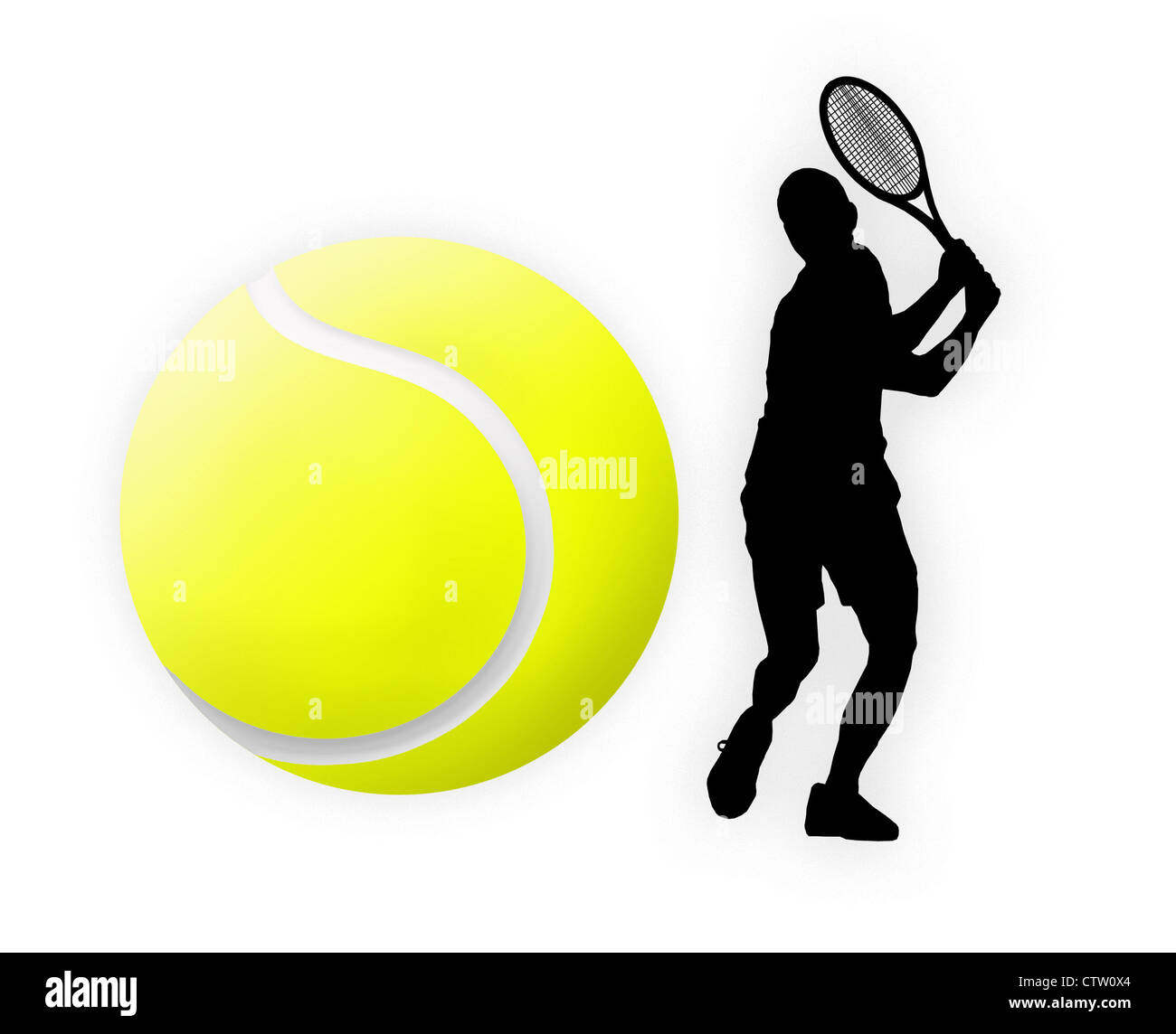 Tennis player silhouette Banque D'Images