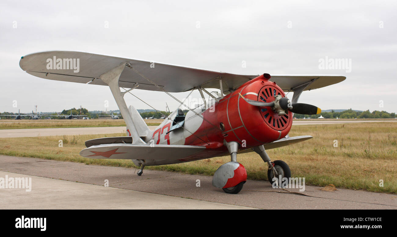 Polikarpov I-15 bis après l'humage (le Salon Aérospatial International MAKS-2009 Banque D'Images