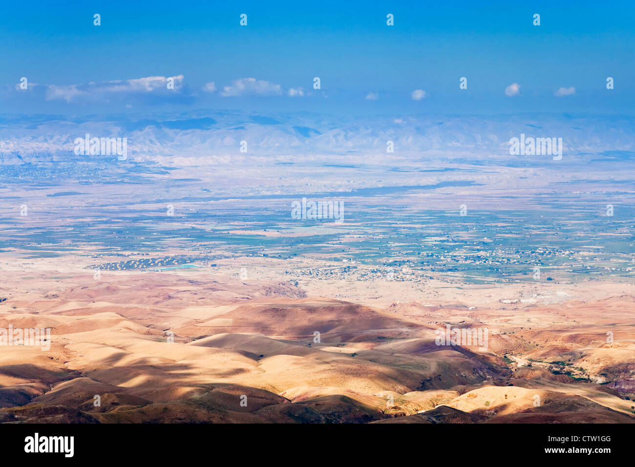 Vue sur terre promise du Mont Nebo en Jordanie Banque D'Images