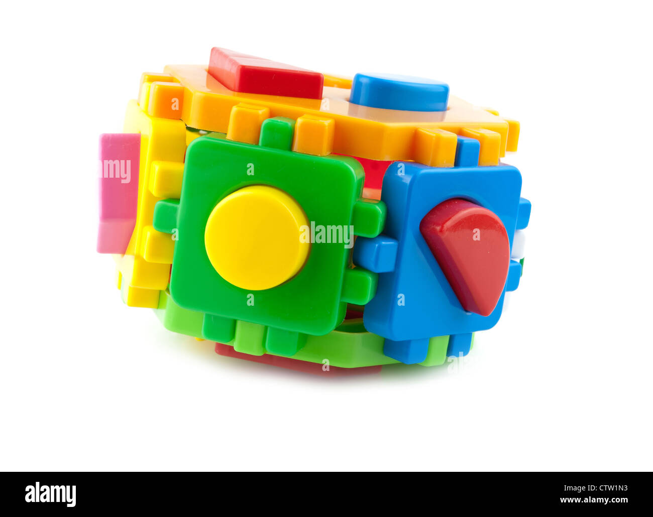 Square construit à partir de briques de jouets colorés Banque D'Images