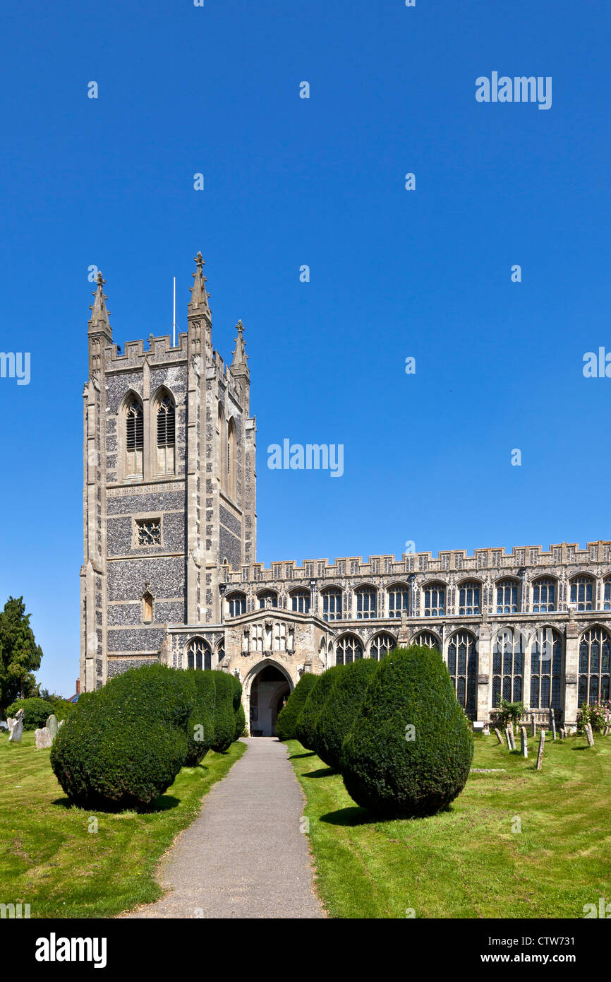 L'église Holy Trinity, Long Melford, Suffolk, Angleterre, RU Banque D'Images