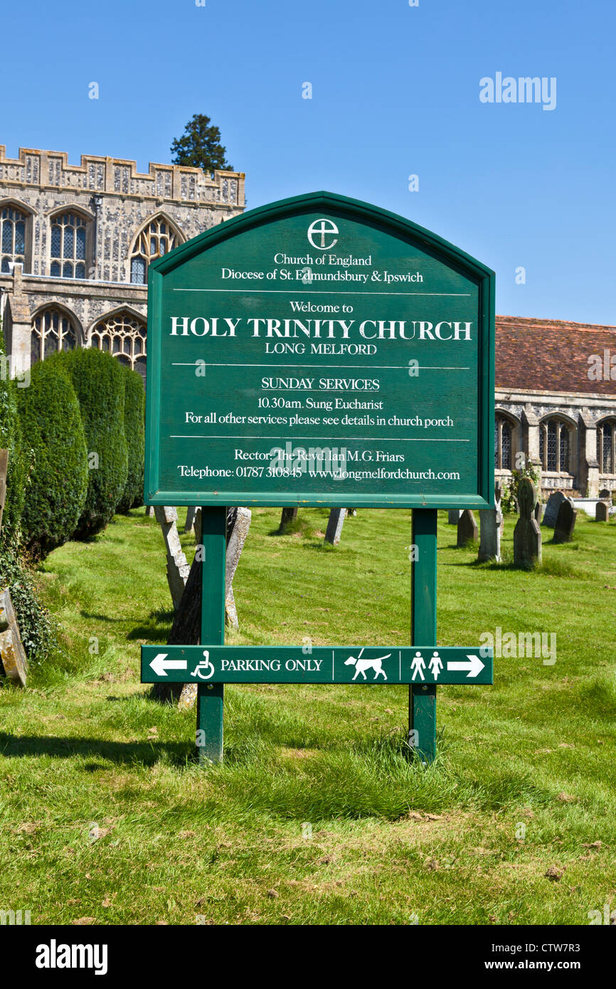 L'église Holy Trinity à long Melford Suffolk Banque D'Images