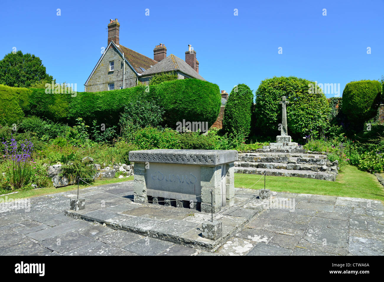 Shaftesbury Abbey Museum & Gardens, parc à pied, Shaftesbury, Dorset, Angleterre, Royaume-Uni Banque D'Images