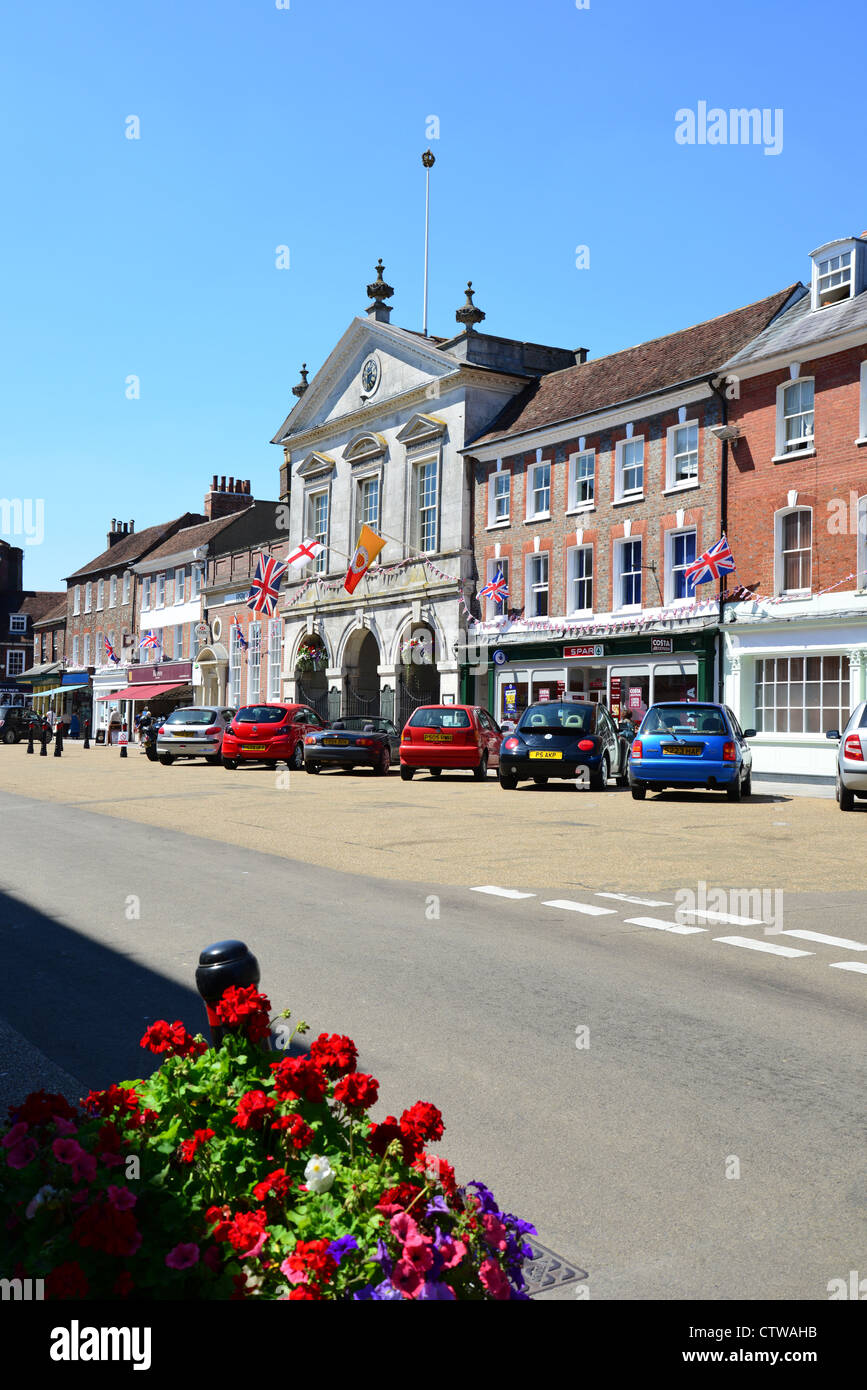 The Corn Exchange (Mairie), Place du marché, Blandford Forum, Dorset, Angleterre, Royaume-Uni Banque D'Images