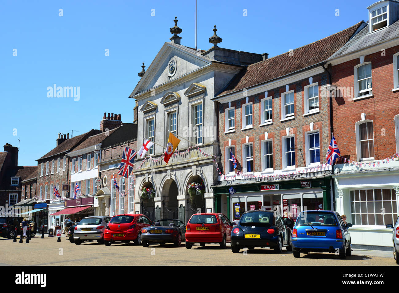 The Corn Exchange (Mairie), Place du marché, Blandford Forum, Dorset, Angleterre, Royaume-Uni Banque D'Images