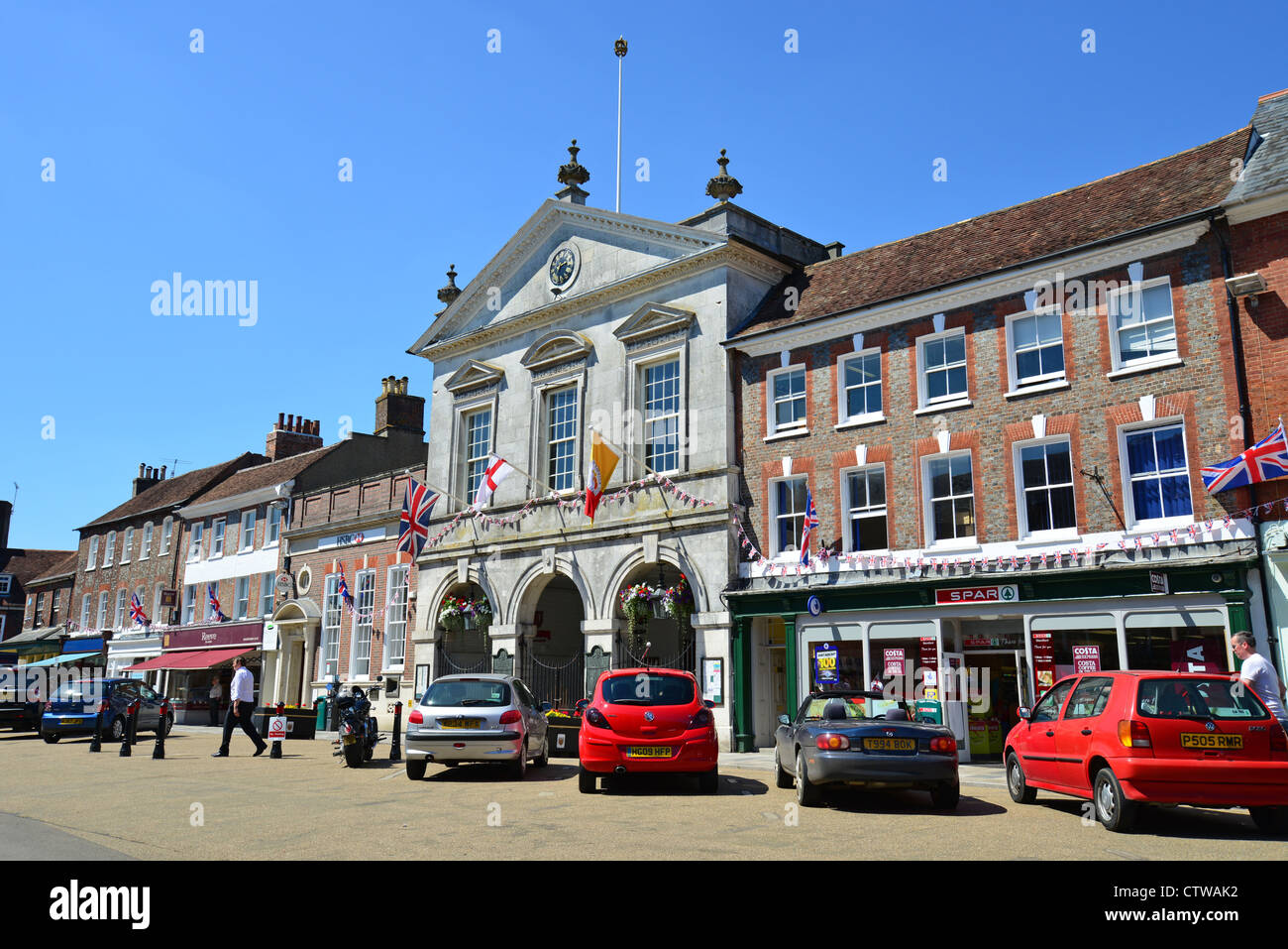 The Corn Exchange (Mairie), Place du marché, Blandford Forum, Dorset, Angleterre, Royaume-Uni Banque D'Images