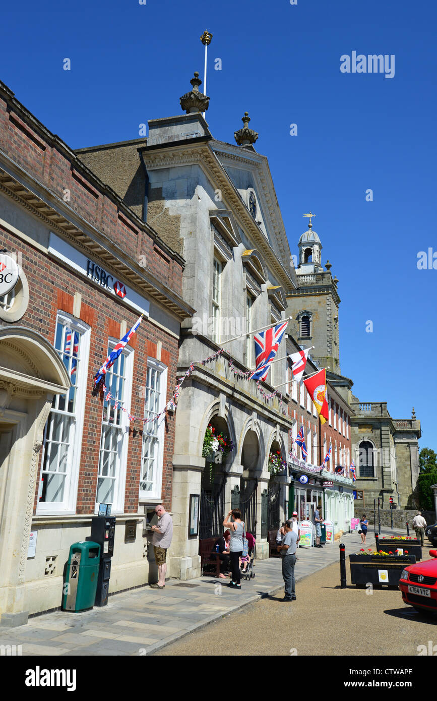 The Corn Exchange (Mairie), Place du marché, Blandford Forum, Dorset, Angleterre, Royaume-Uni Banque D'Images