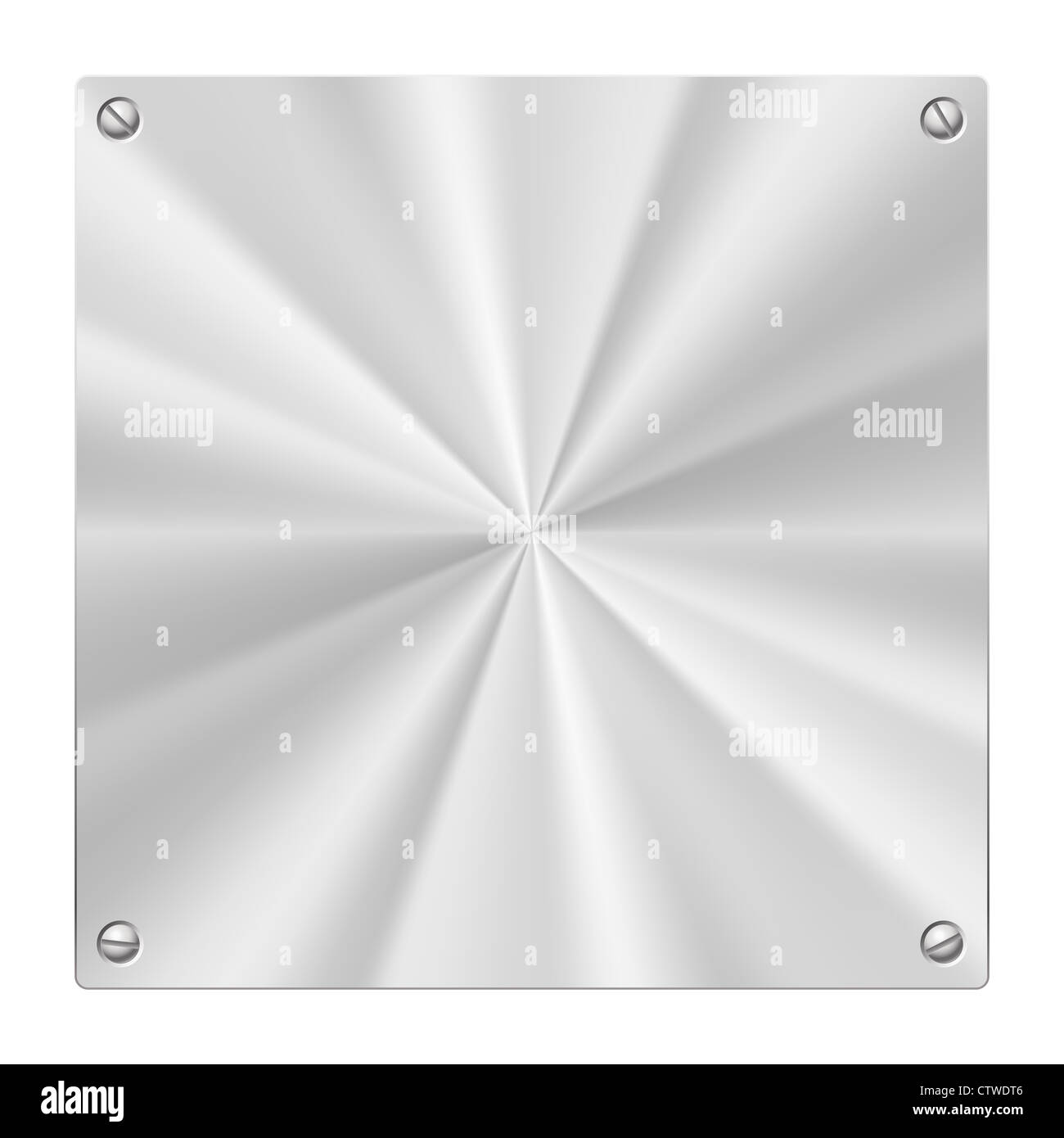 Stock illustration d'une plaque métallique isolated on white Banque D'Images