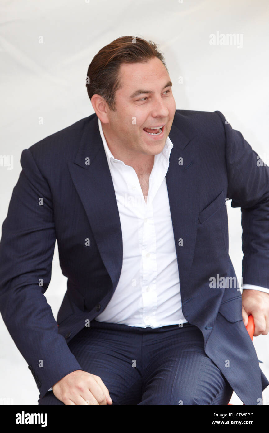 David Walliams (photo) donne une conférence sur son livre pour enfants à la grand-mère Gansta Roald Dahl Museum in B-6986 Banque D'Images