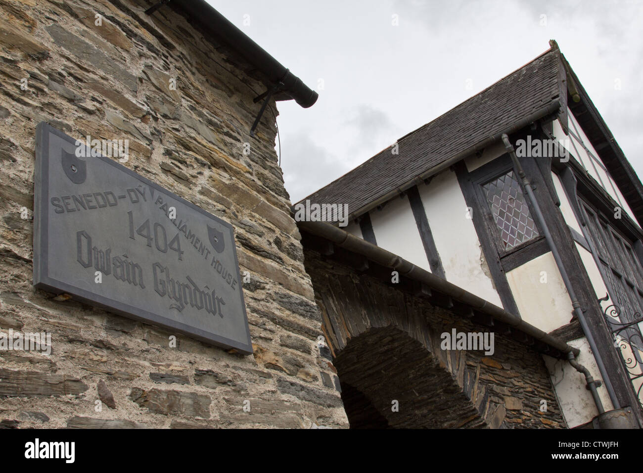 Owain Glyndwr PARLEMENT CHAMBRE À Machynlleth - Senedd Glyndŵr Banque D'Images