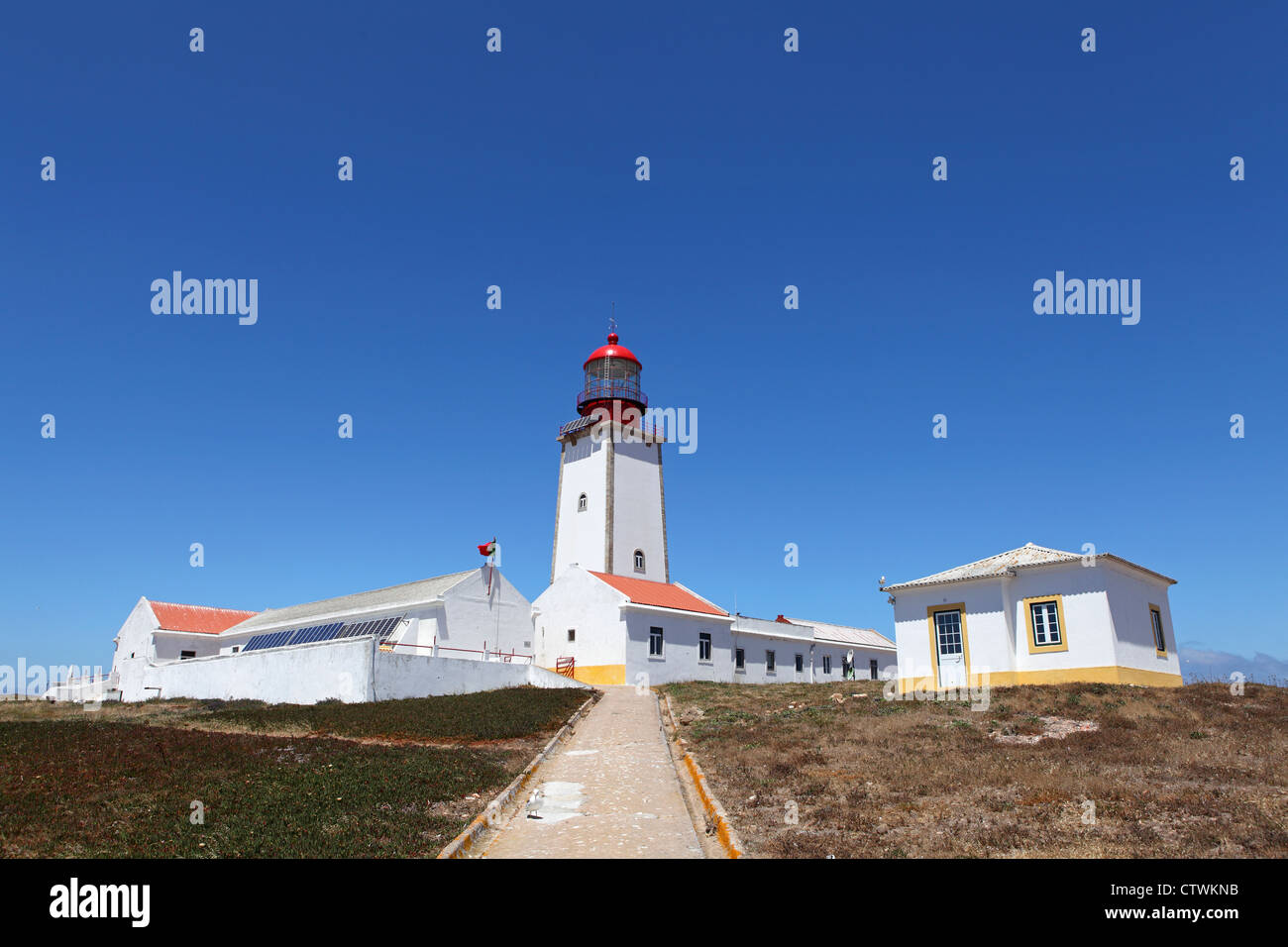 Station de phare sur les îles Berlengas dans l'océan Atlantique, au large du Portugal. Banque D'Images