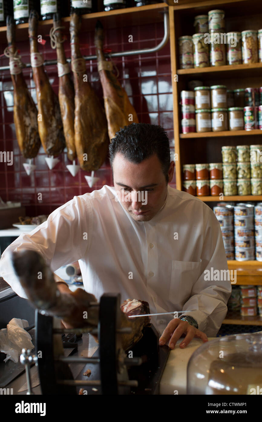 La préparation des aliments restaurant marina Malaga Espagne Banque D'Images