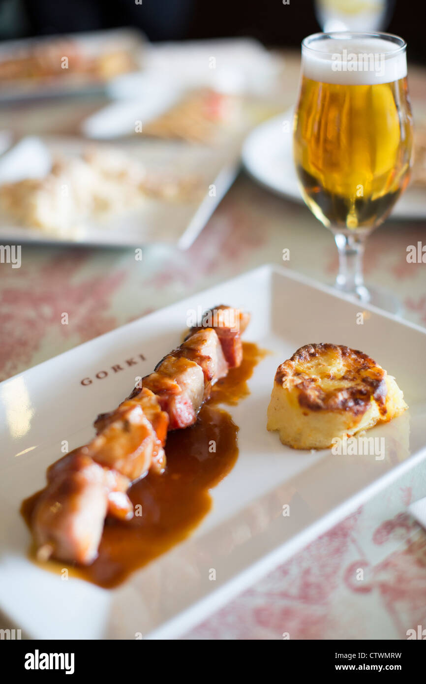 La préparation des aliments restaurant marina Malaga Espagne Banque D'Images