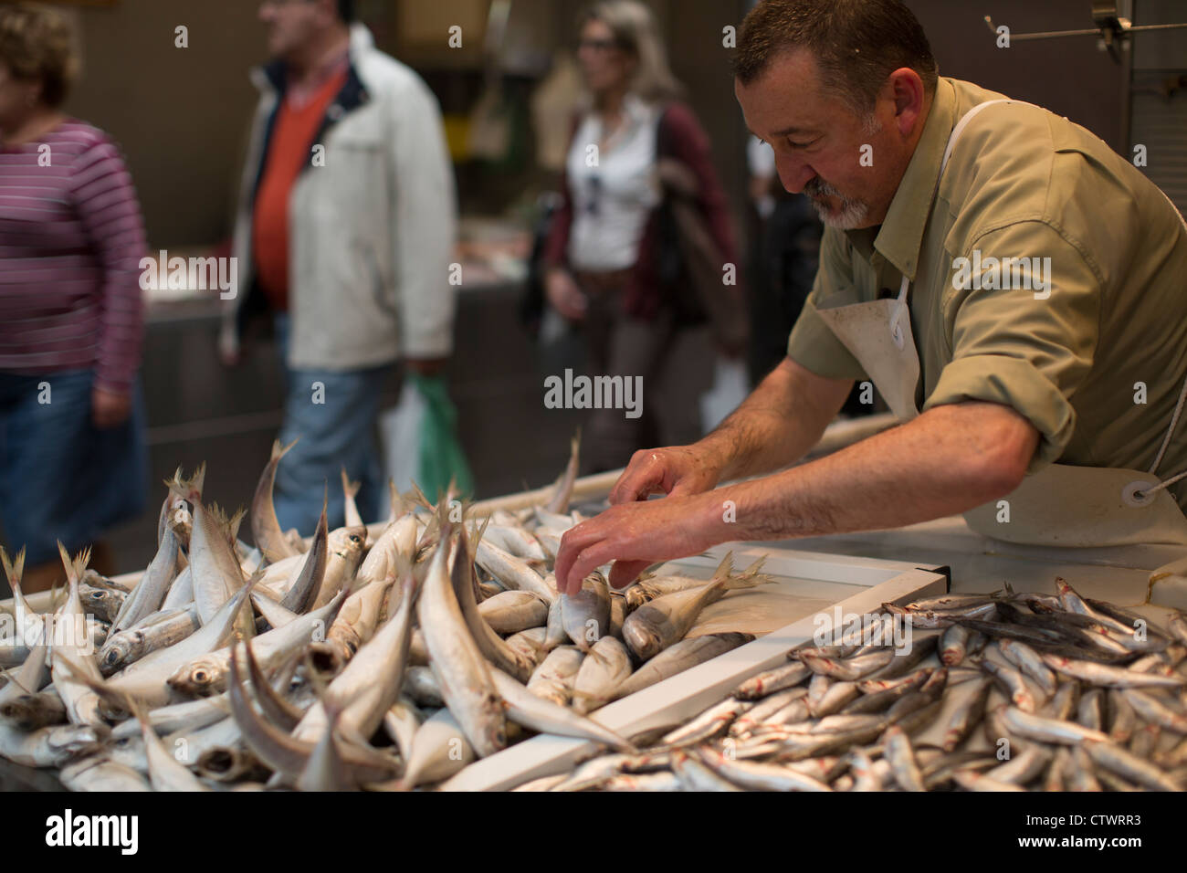 Sardines vendues à leur Malaga Espagne Banque D'Images