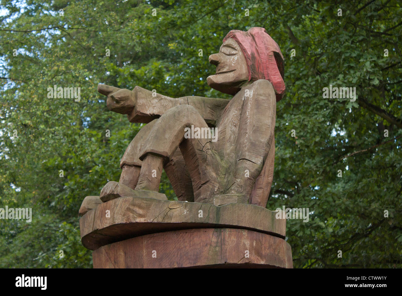 Statue devant le musée en plein air près de Luebbenau, Spreewald Lehde, Brandebourg, Allemagne Banque D'Images