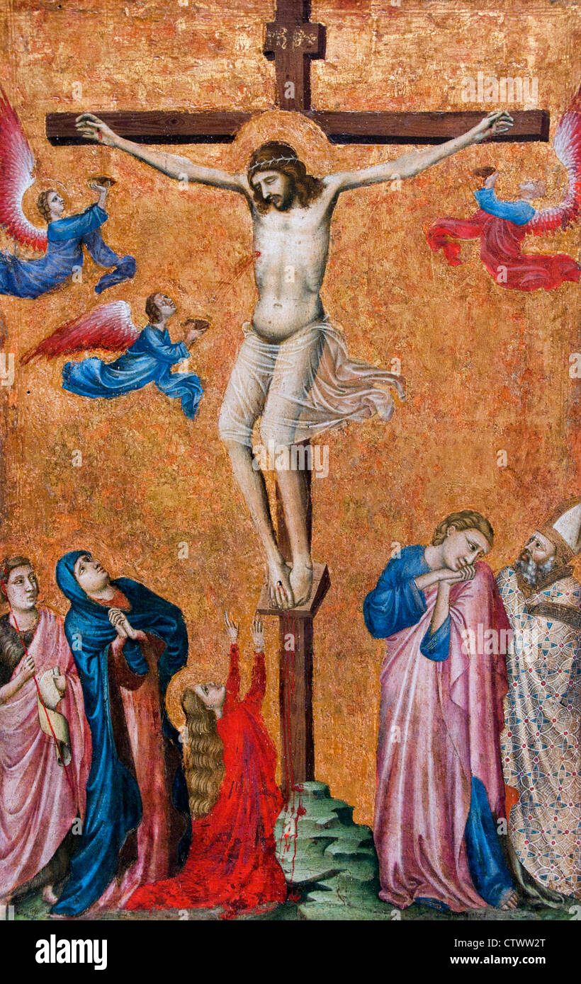 Croix, crucifixion, crucifix, crucifié, Calvaire, Golgotha, montagne, Moyen âge médiéval Renaissance sainte croix Christ Banque D'Images
