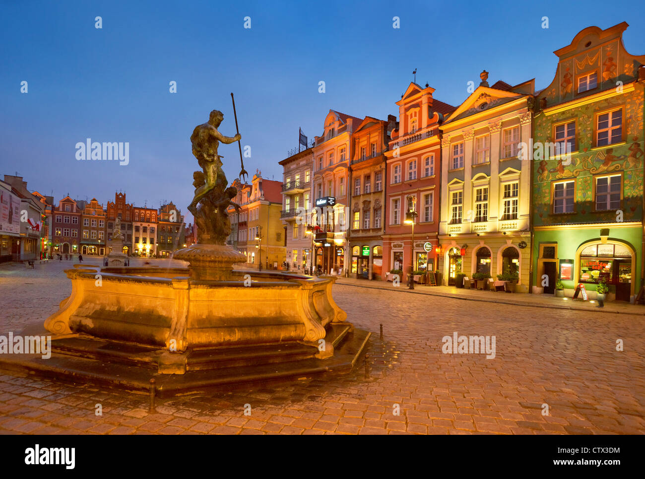 Poznan, La Place du Vieux Marché, la Pologne, l'Europe Banque D'Images
