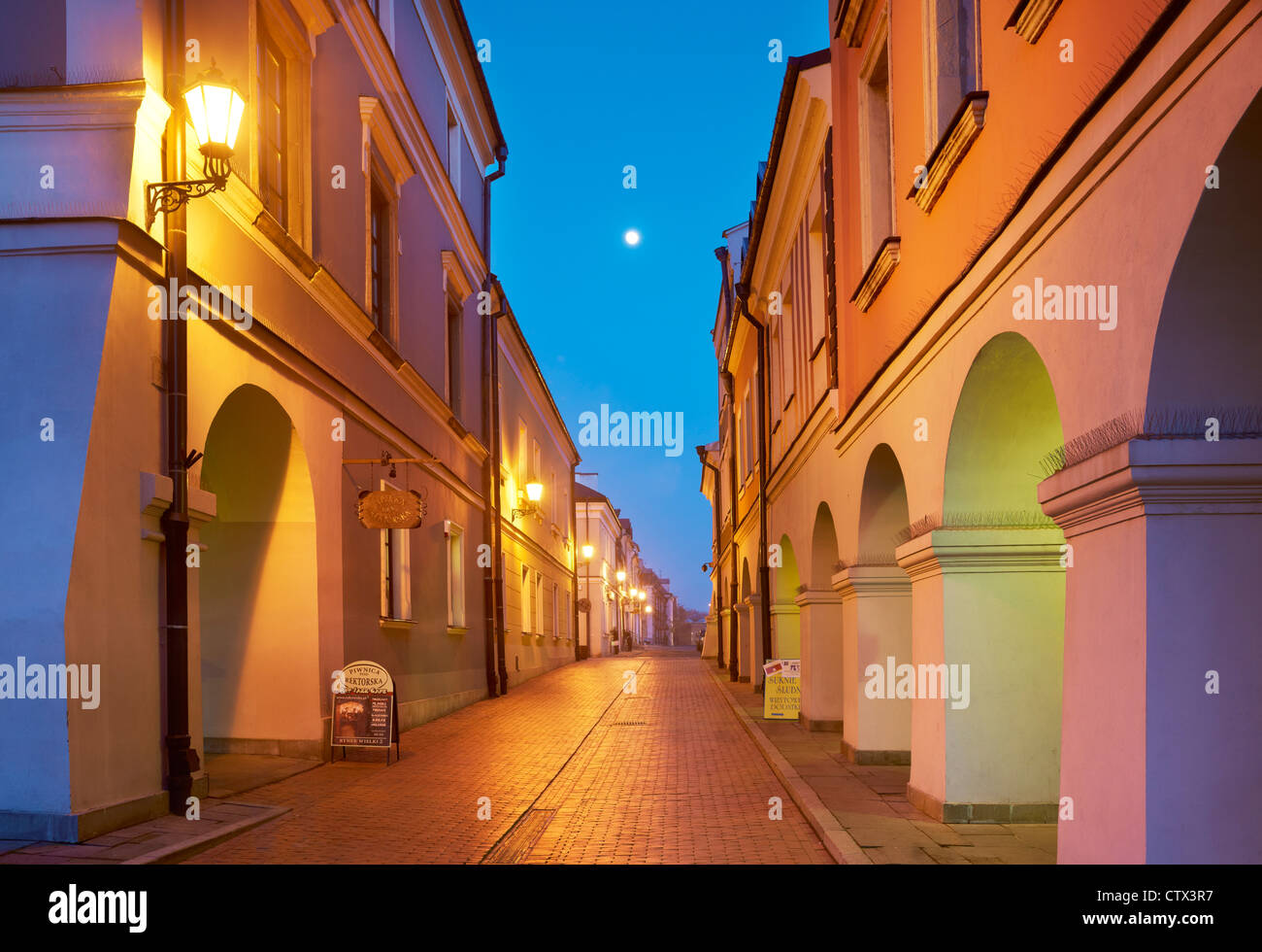 Zamosc, les maisons historiques sur le vieux marché, l'Unesco, la Pologne, l'Europe Banque D'Images