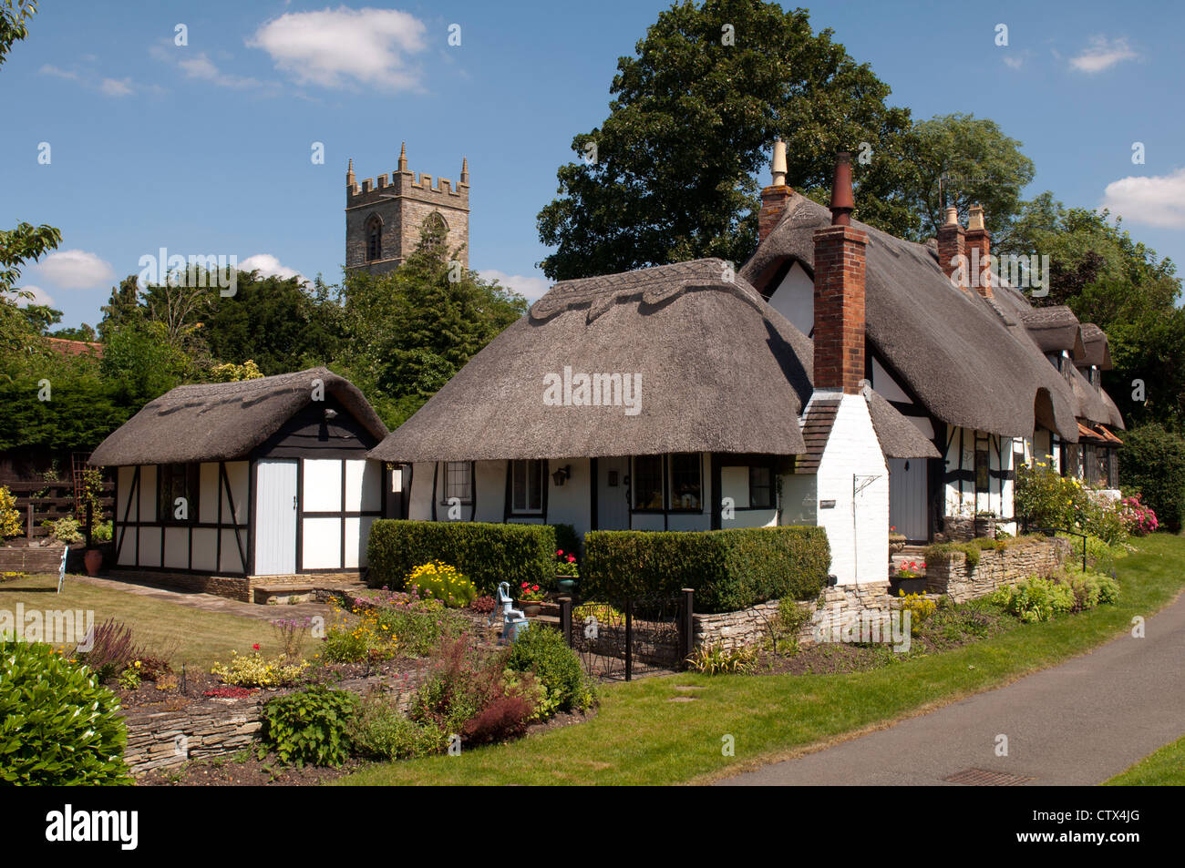 Dix-penny Cottage, Welford-sur-Avon, dans le Warwickshire, Royaume-Uni Banque D'Images