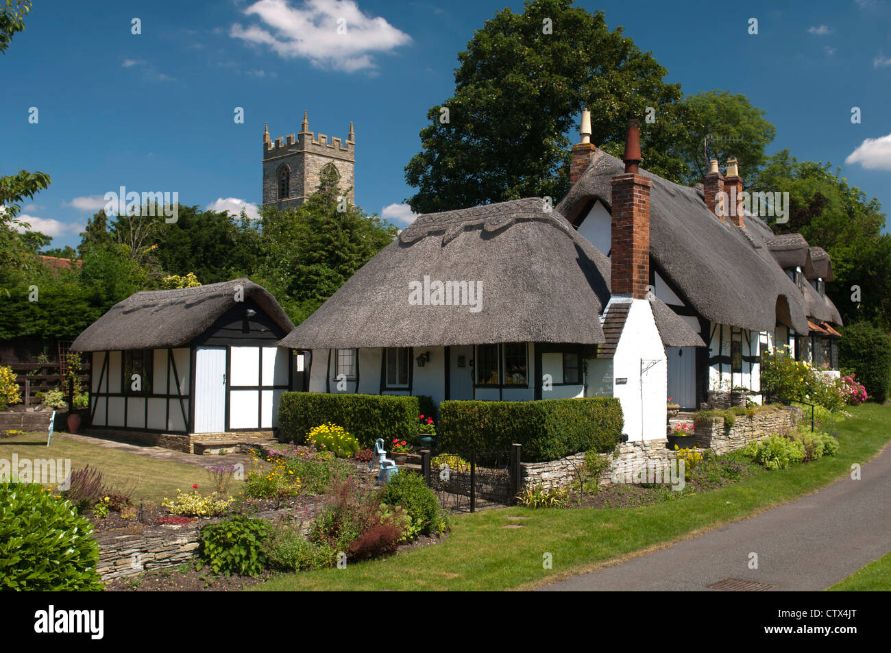 Dix-penny Cottage, Welford-sur-Avon, dans le Warwickshire, Royaume-Uni Banque D'Images