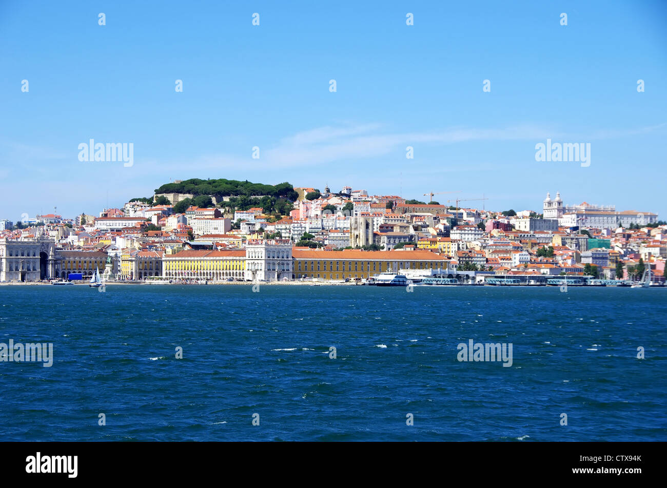 Paysage de Lisbonne, Portugal (vue de tage) Banque D'Images