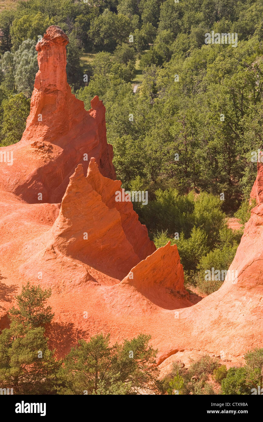 Colorado provençal falaises d'ocres de Provence. Banque D'Images