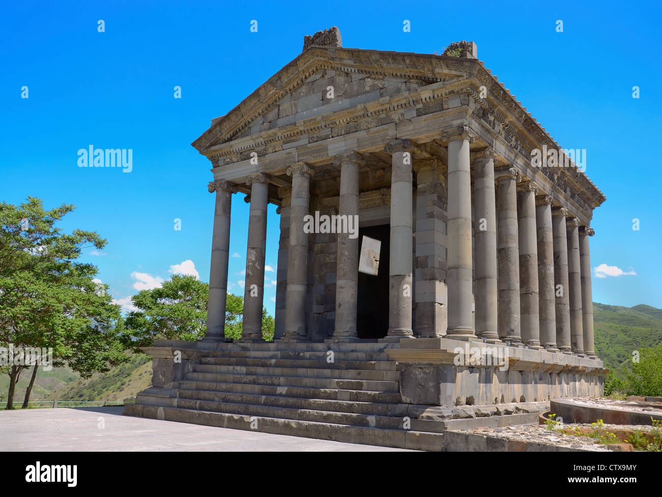 Le Temple de Garni ancien complexe. L'Arménie. Banque D'Images