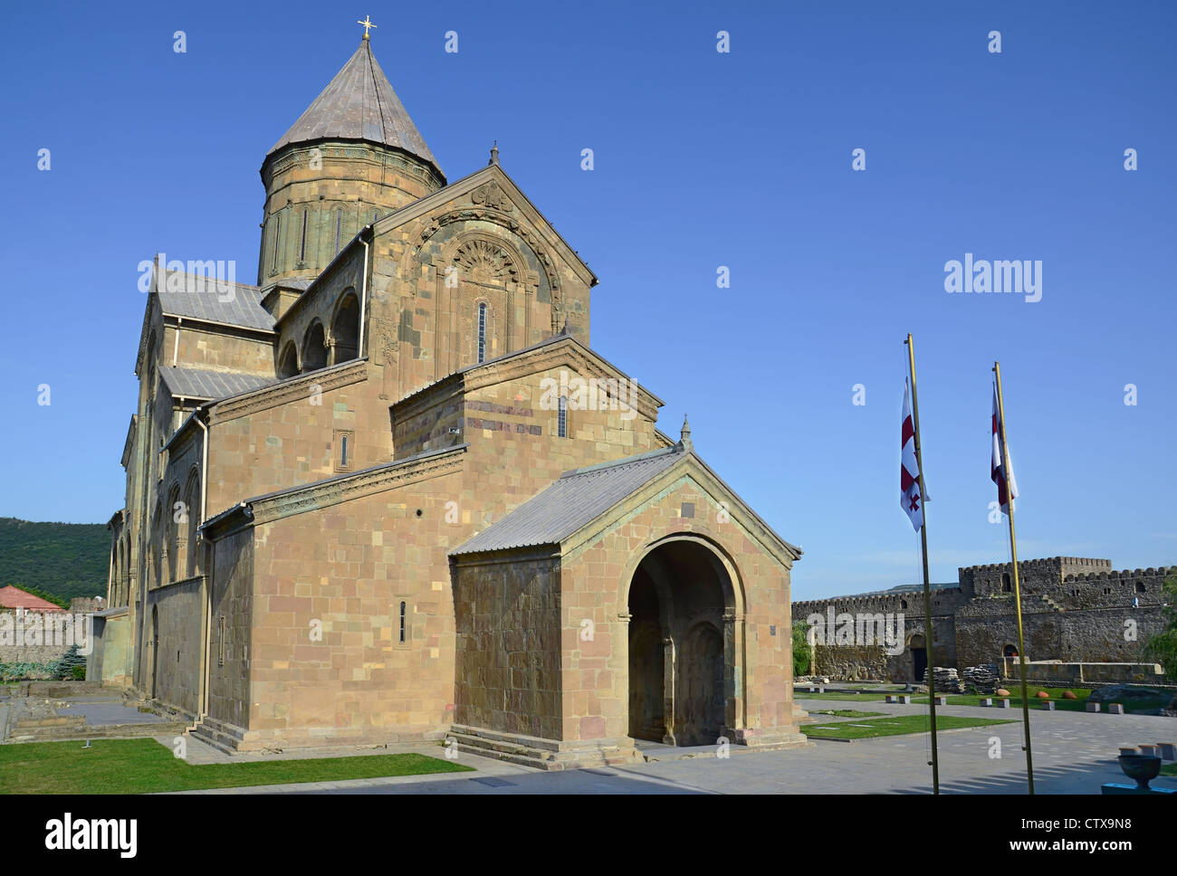 Cathédrale Orthodoxe de Svetitskhoveli dans la ville historique de Mtskheta. La Géorgie Banque D'Images