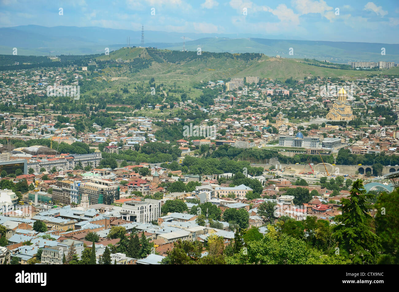 Vue sur la ville de Tbilissi - capitale de la République de Géorgie Banque D'Images