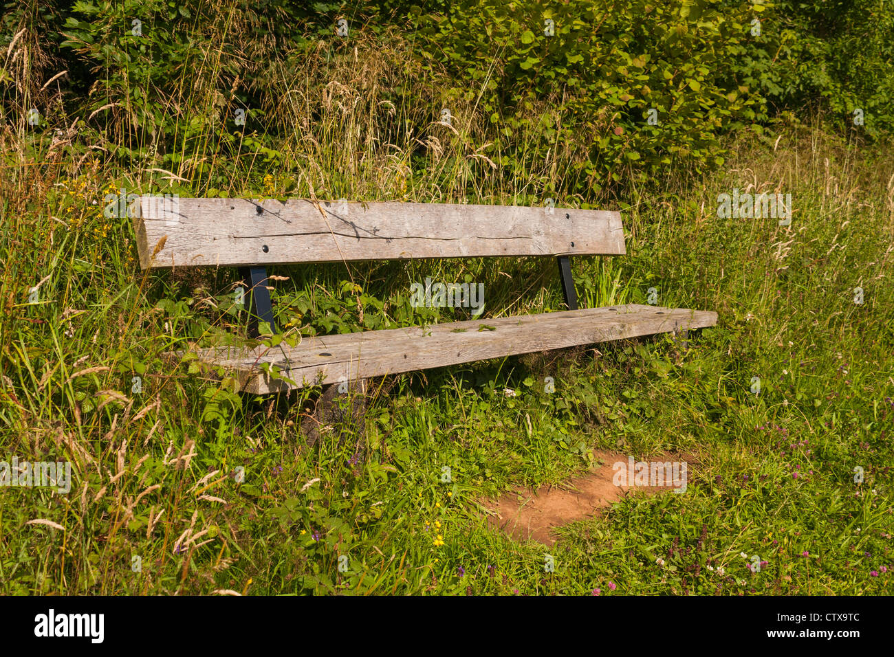 Un banc en bois. Banque D'Images