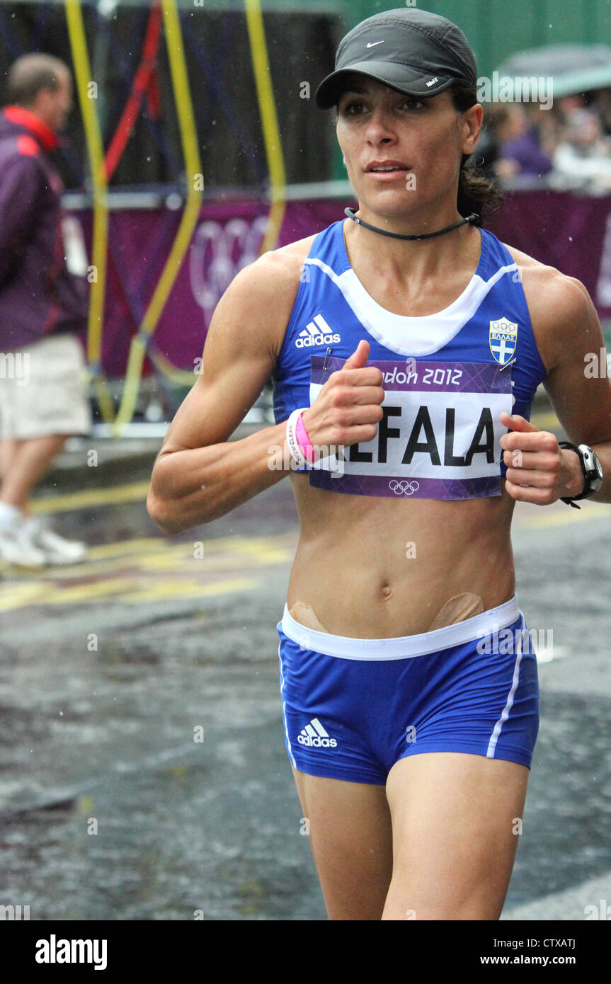 La femme Konstadina Kefala Grèce marathon olympique de Londres 2012 Banque D'Images