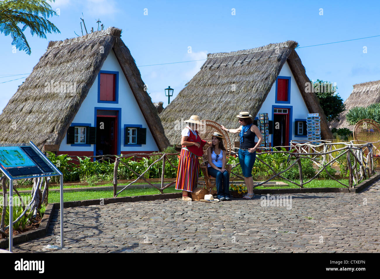 Maison traditionnelle de Madère Portugal Palheiro Santana Banque D'Images