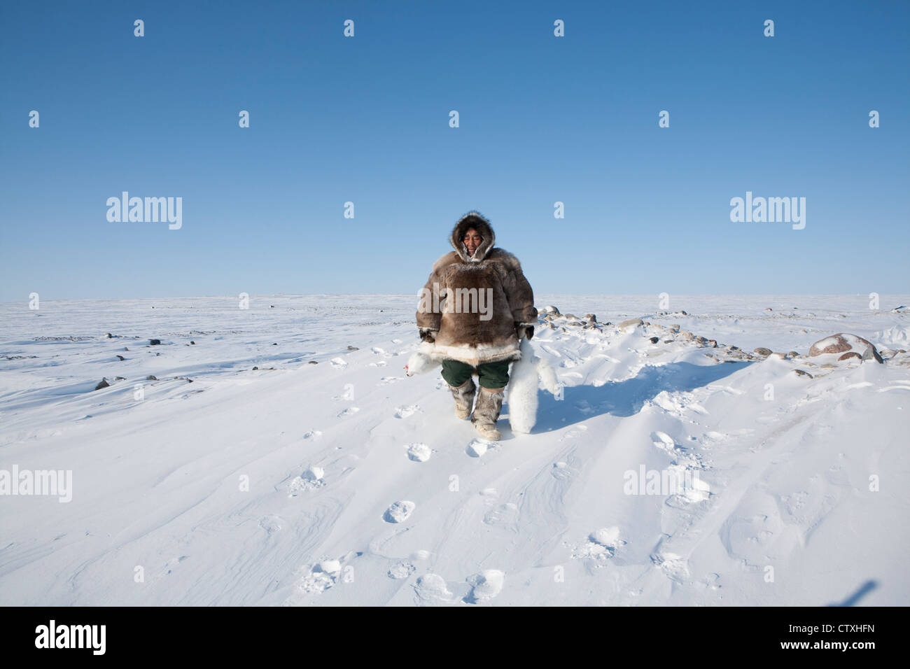 Les Inuits sont la chasse sur l'northpole Banque D'Images