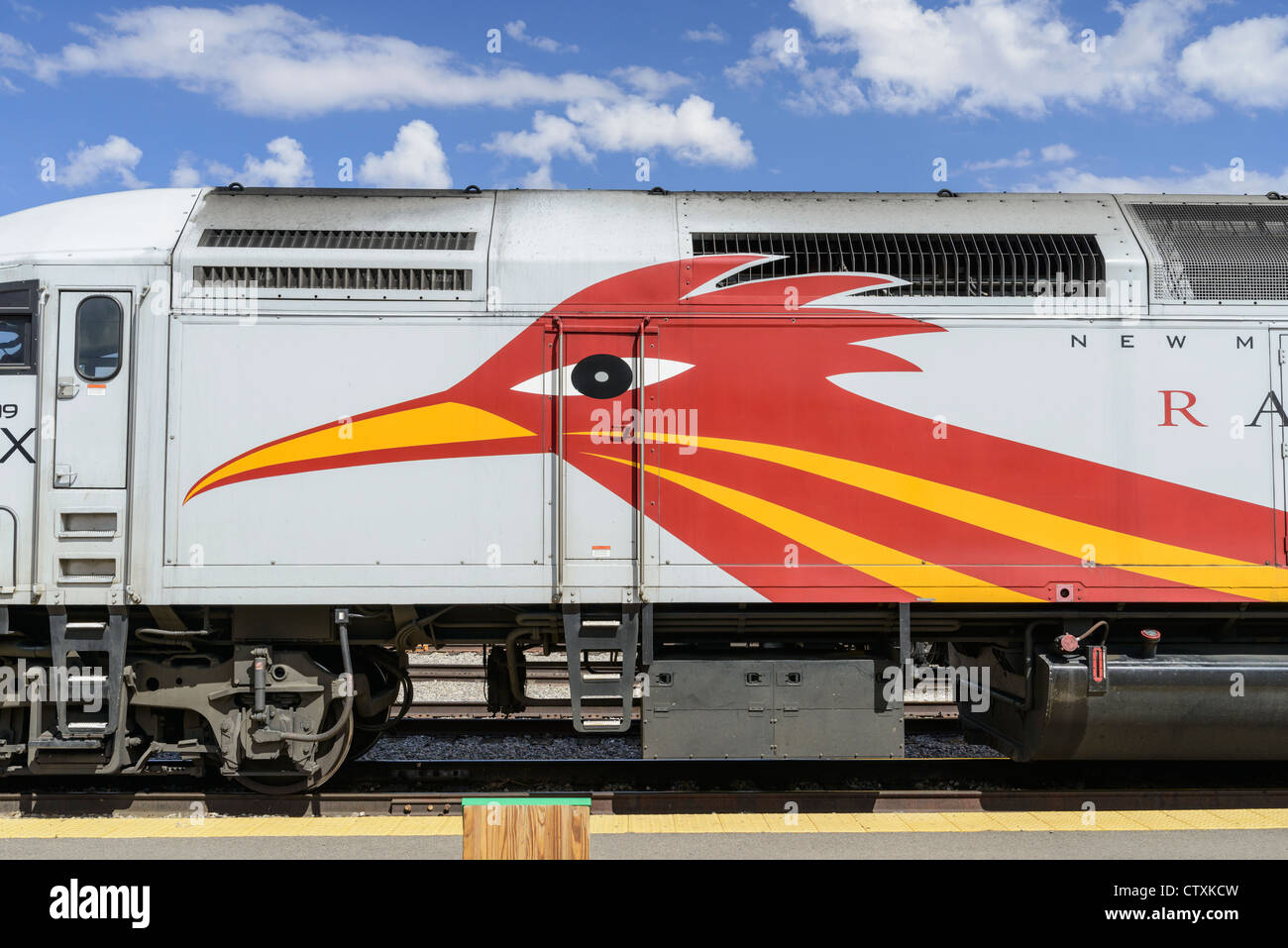 Détail du Nouveau Mexique Runner Rail locomotive express station Santa Fe New Mexico USA Banque D'Images