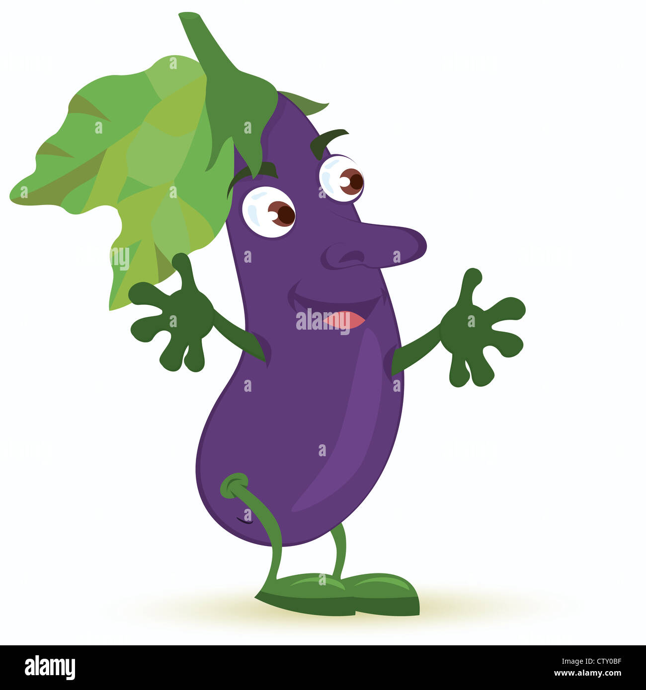 L'aubergine personnage vector illustration Banque D'Images