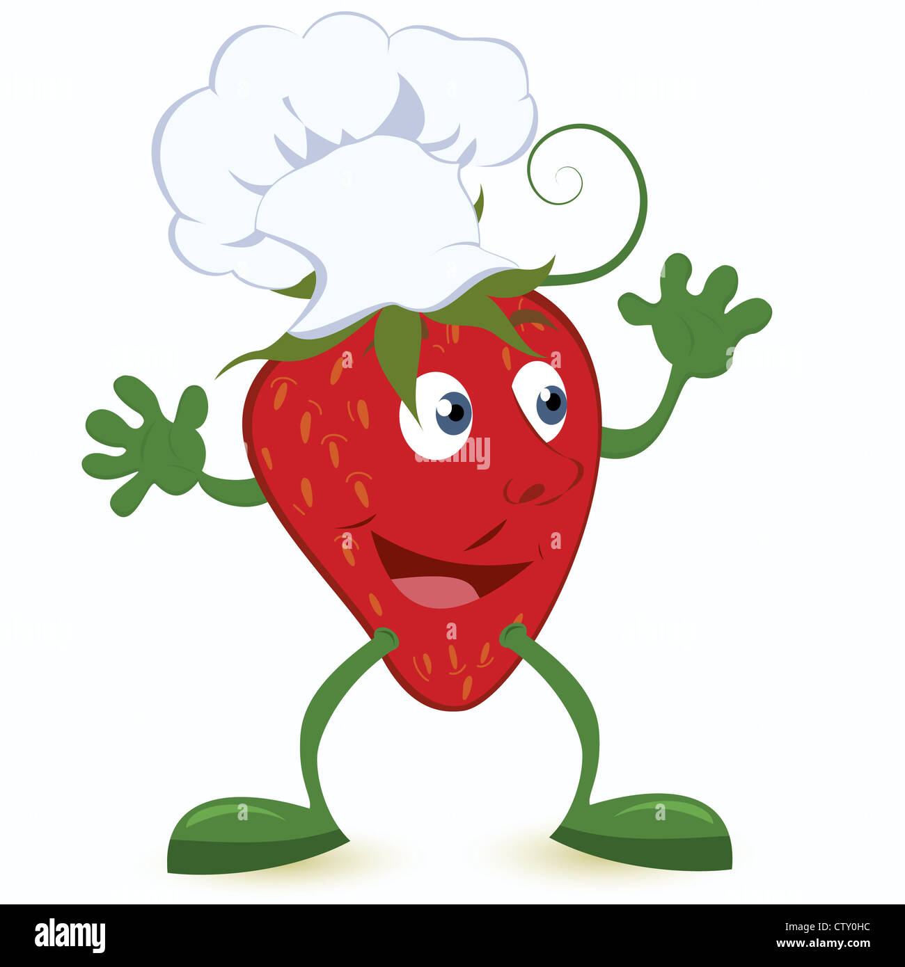 Personnage de fraise en chef hat vector illustration Banque D'Images
