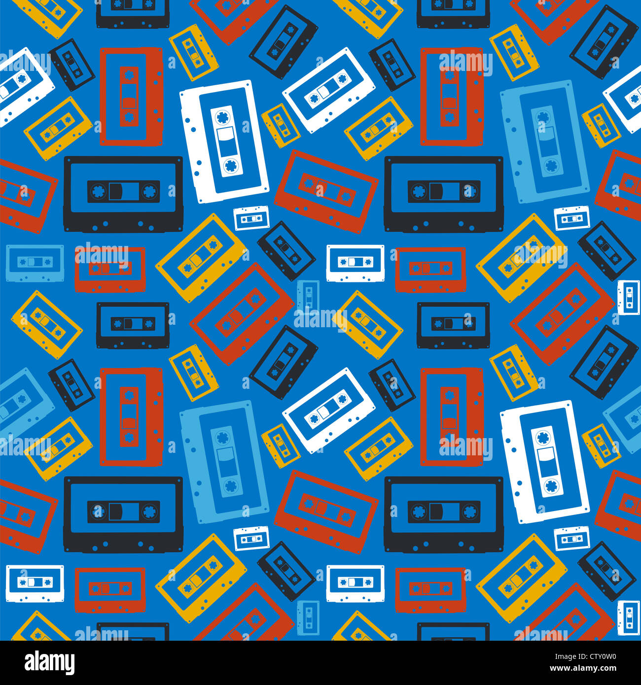 Cassette audio analogique vintage seamless pattern. Couches de fichier  vectoriel pour une manipulation facile et coloris Photo Stock - Alamy