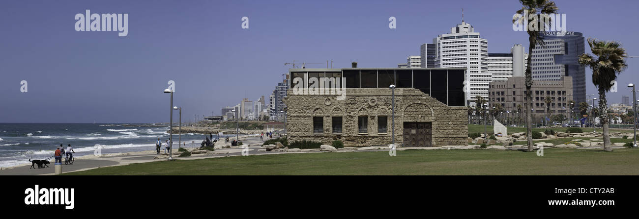 Vue panoramique montrant le musée Etzel à Tel Aviv, Israël Banque D'Images